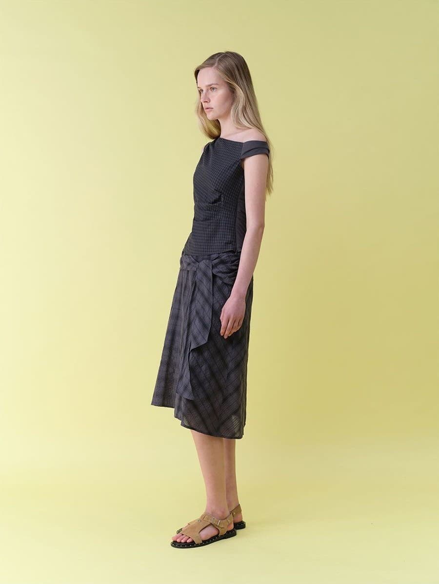 Check Shirring Sleeveless Blouse — vue 7
