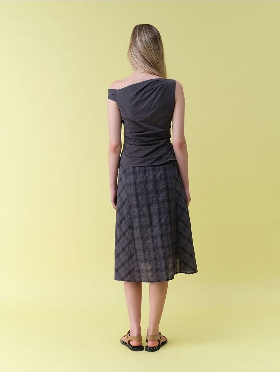 Check Shirring Sleeveless Blouse — vue 8