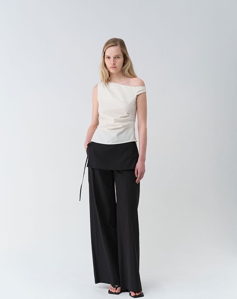 Check Shirring Sleeveless Blouse — vue 9