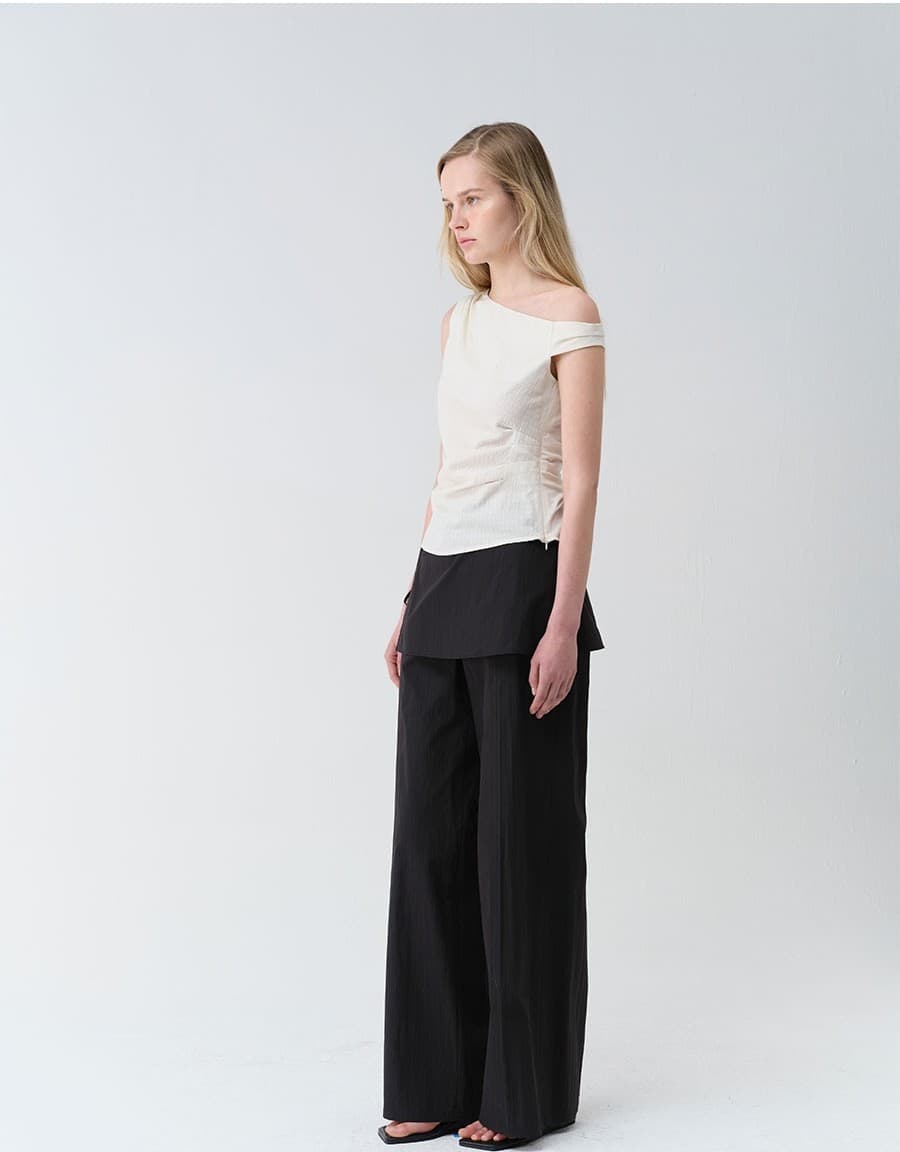 Check Shirring Sleeveless Blouse — vue 10