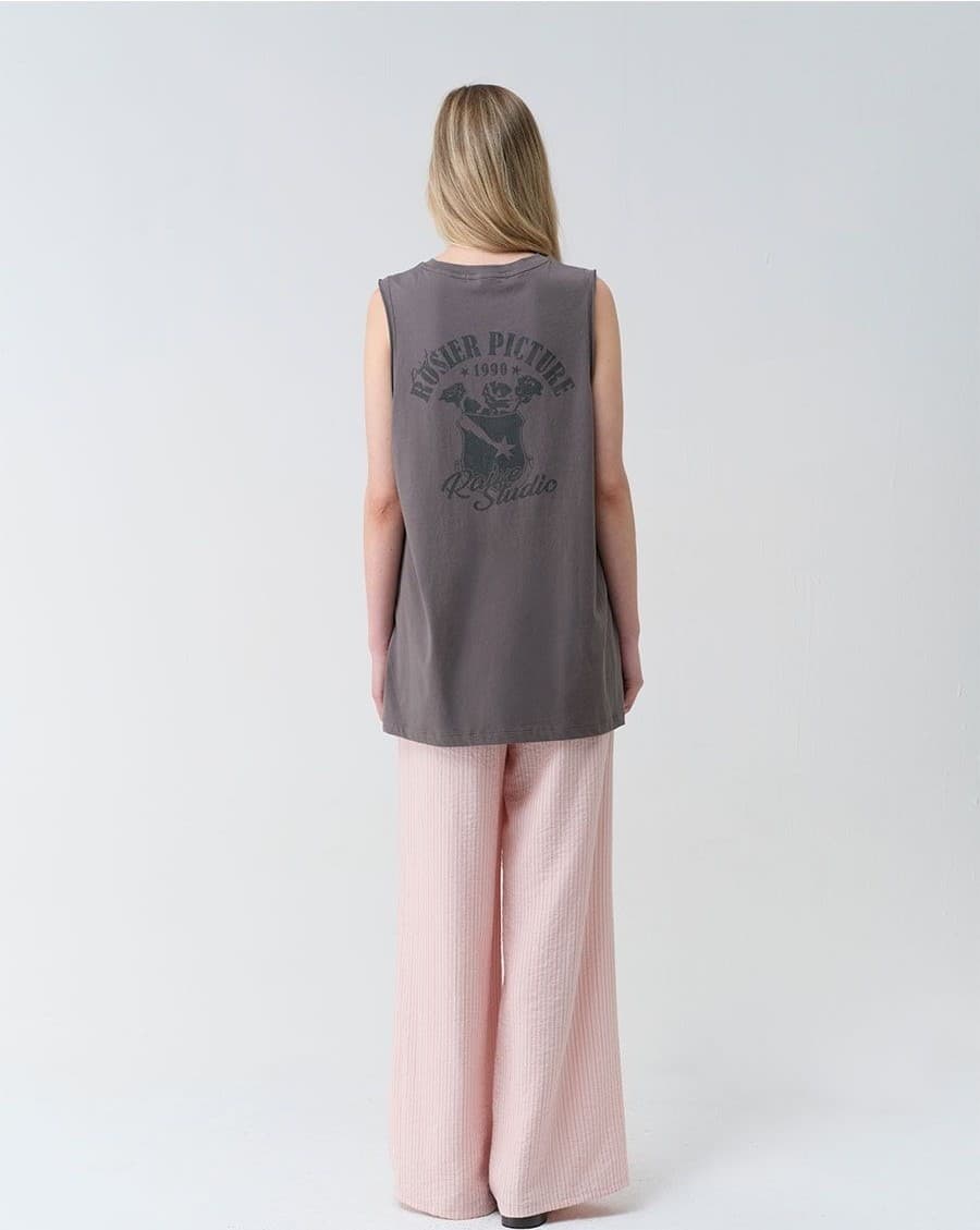 Back Print Over-fit Sleeveless T-shirts — vue 5