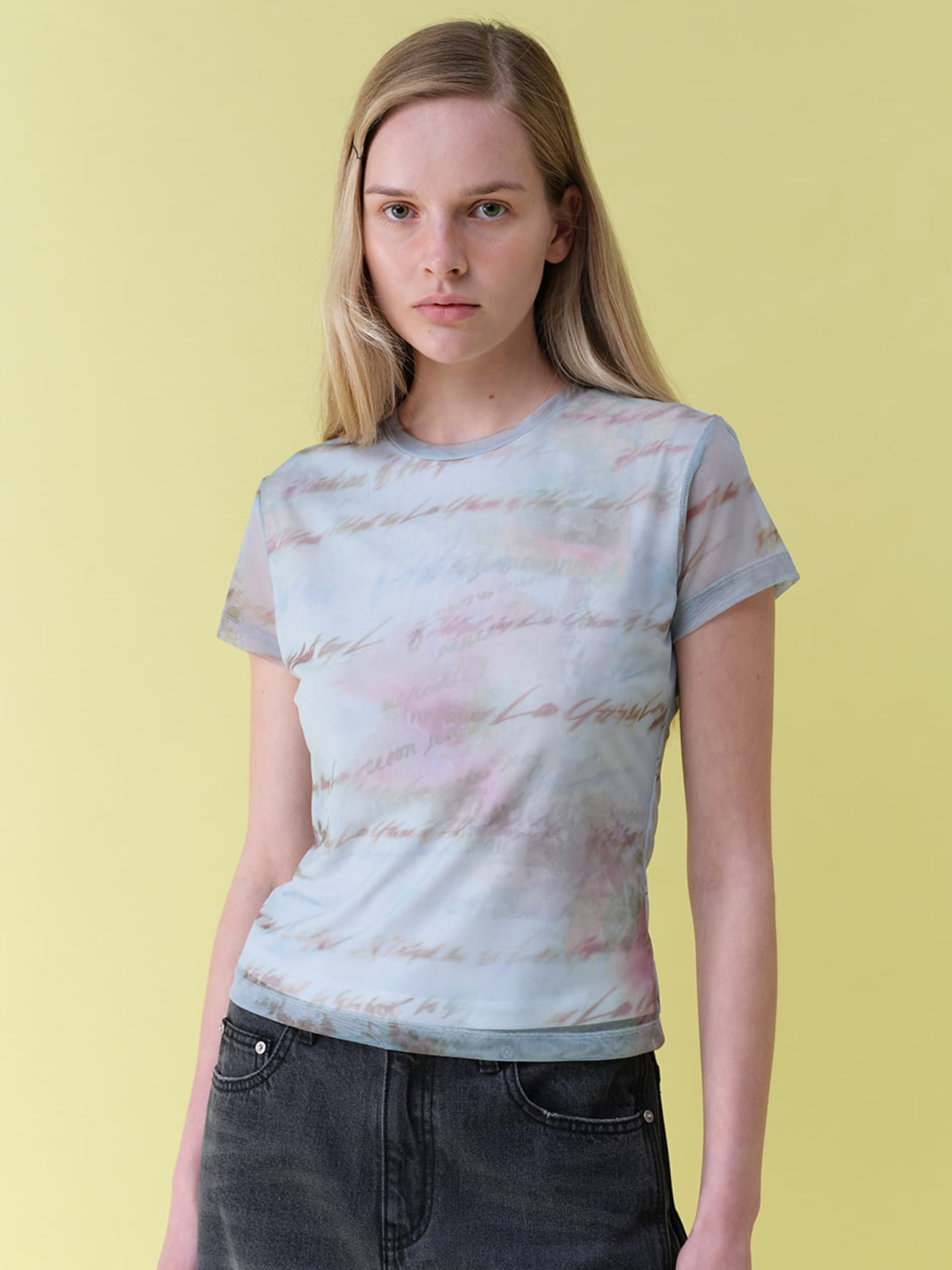 Mesh Print Top