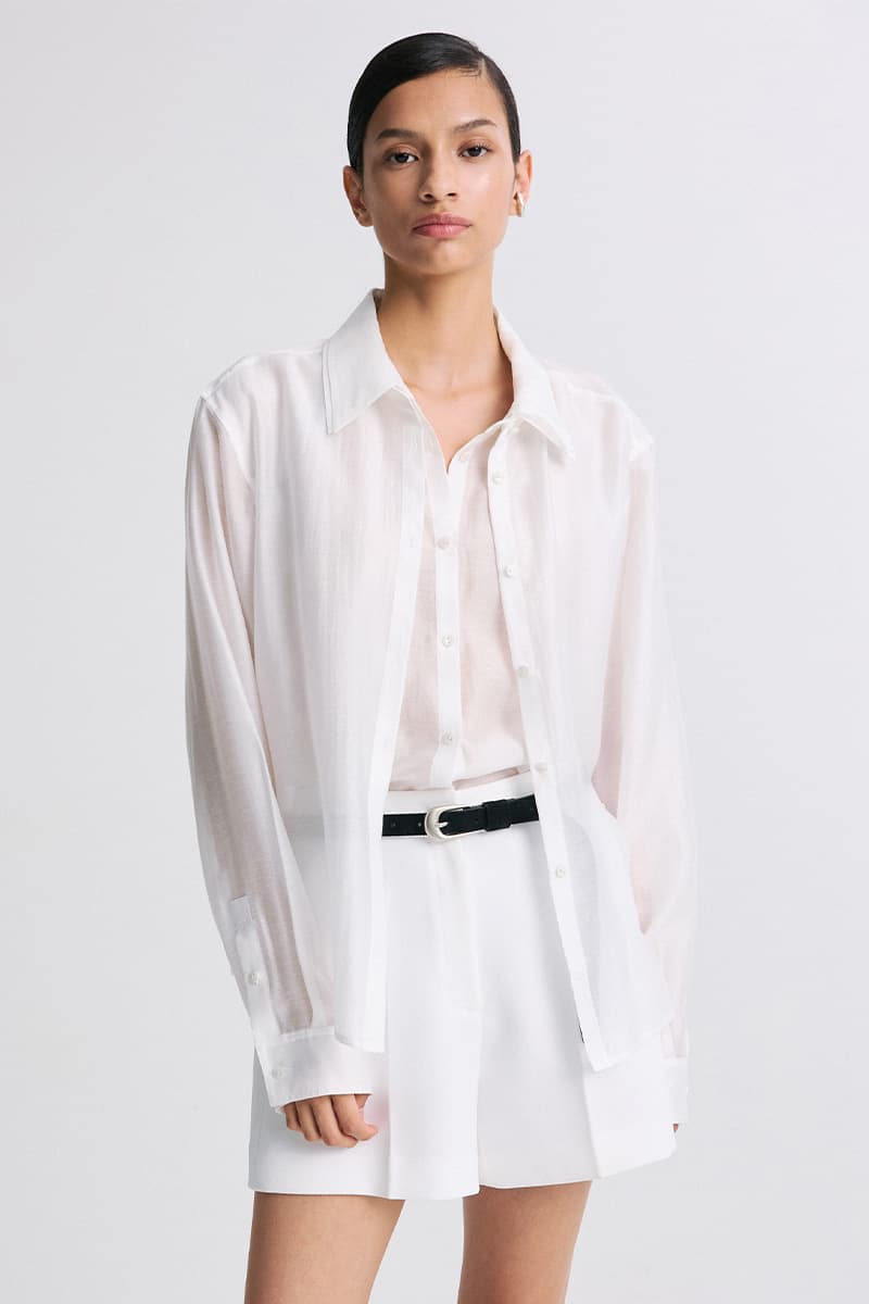 Layered Placket Shirt White — vue 4
