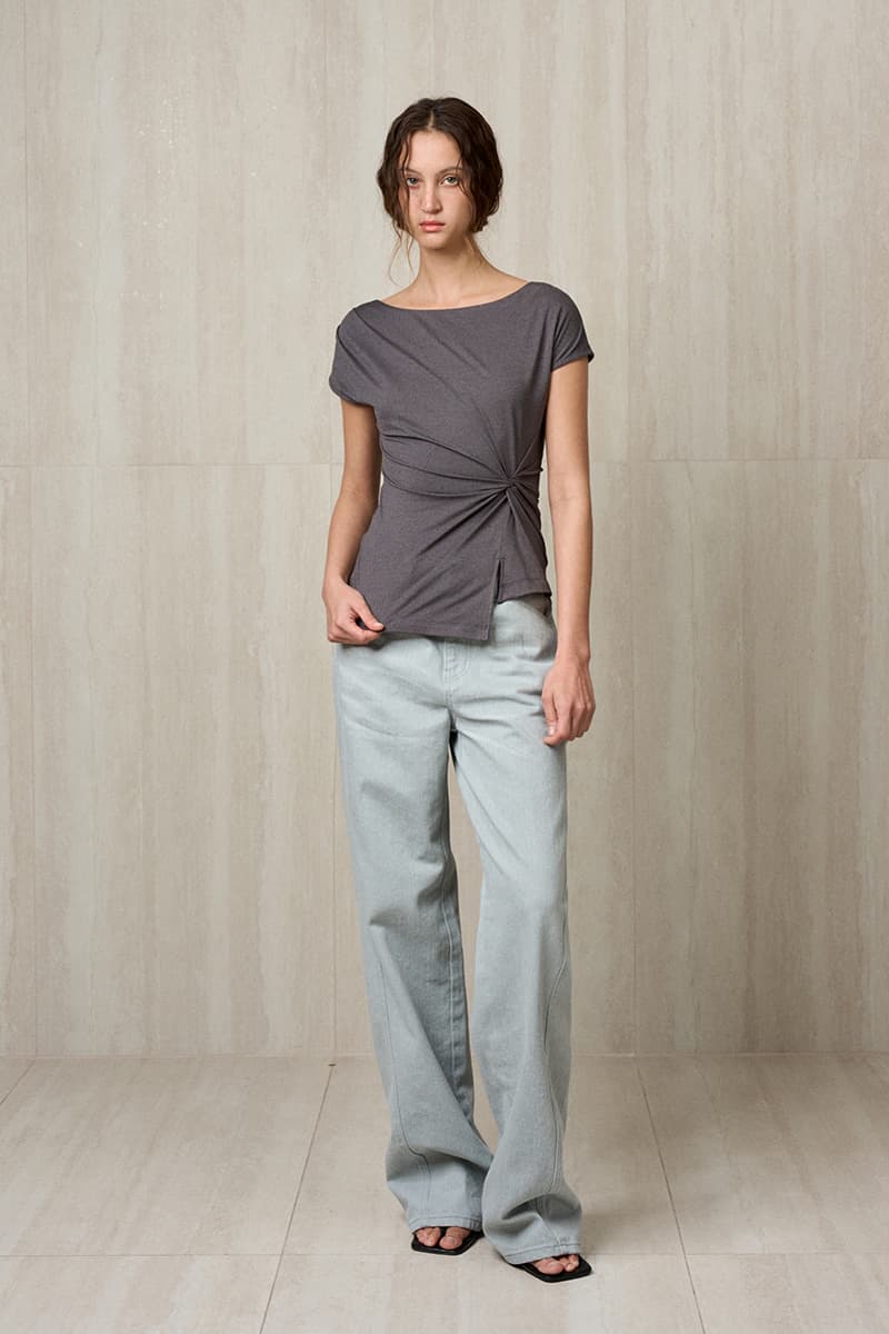 Twisted Drape Top Charcoal — vue 5