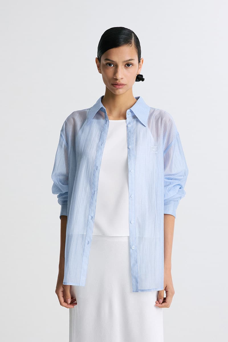 Sheer Checked Shirt Check Blue — vue 1