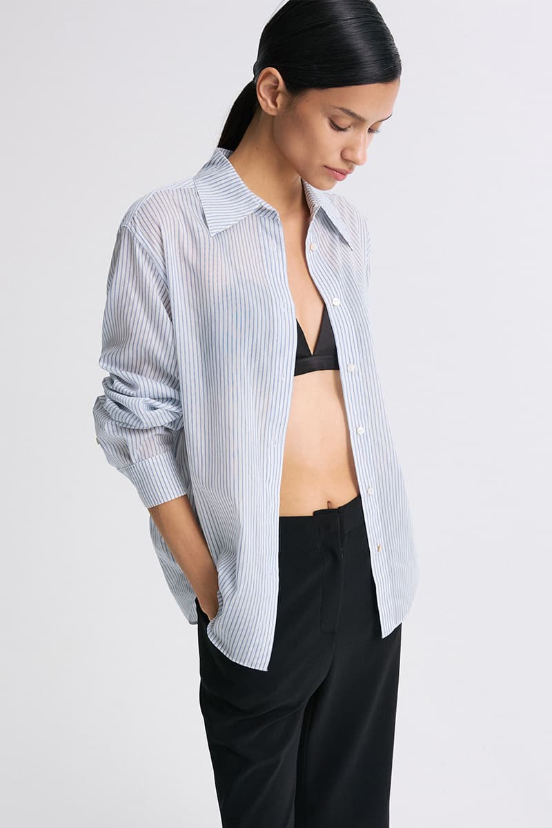Sheer Striped Shirt Blue Stripe