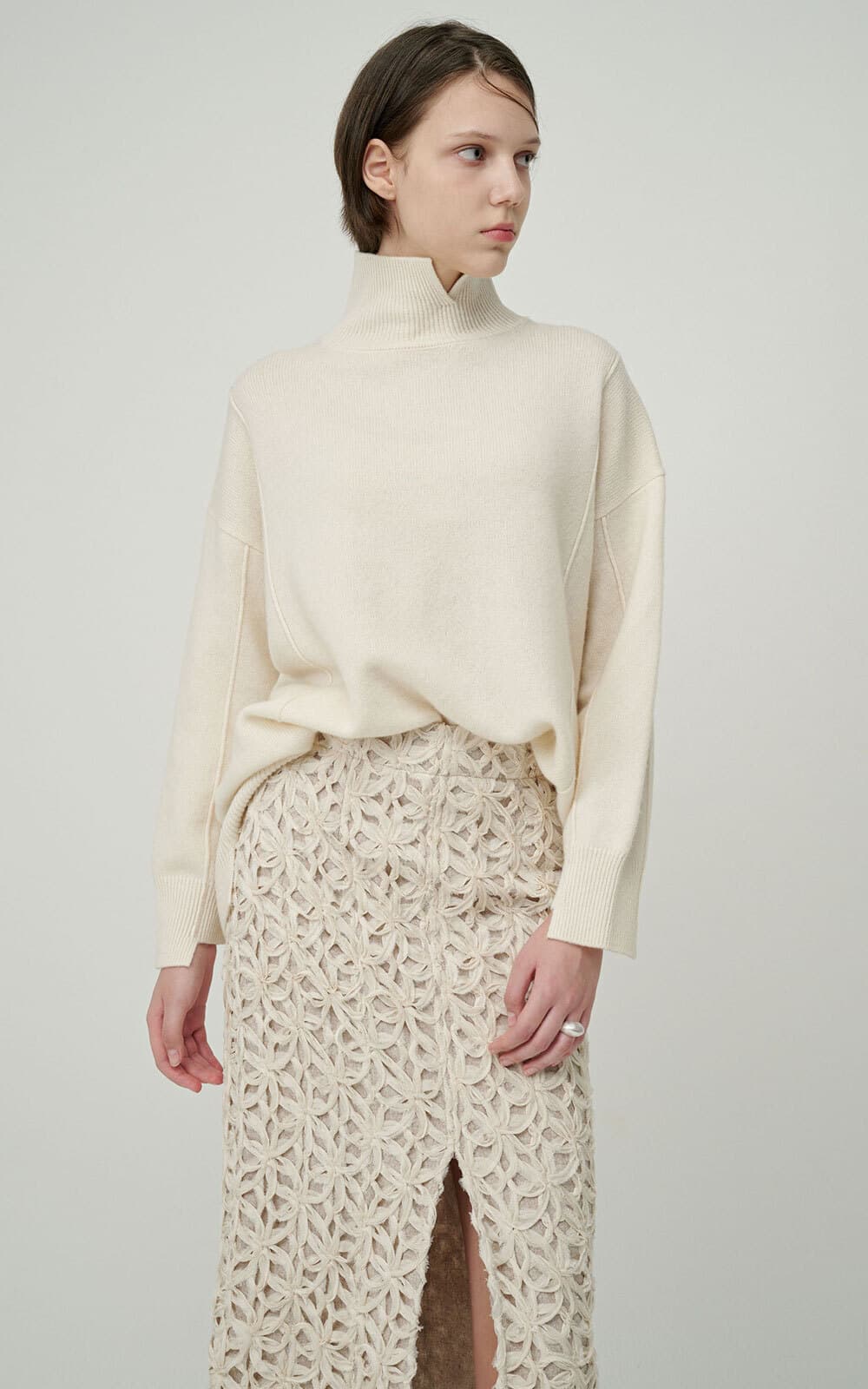Belle Cashmere Knit (White) — vue 3
