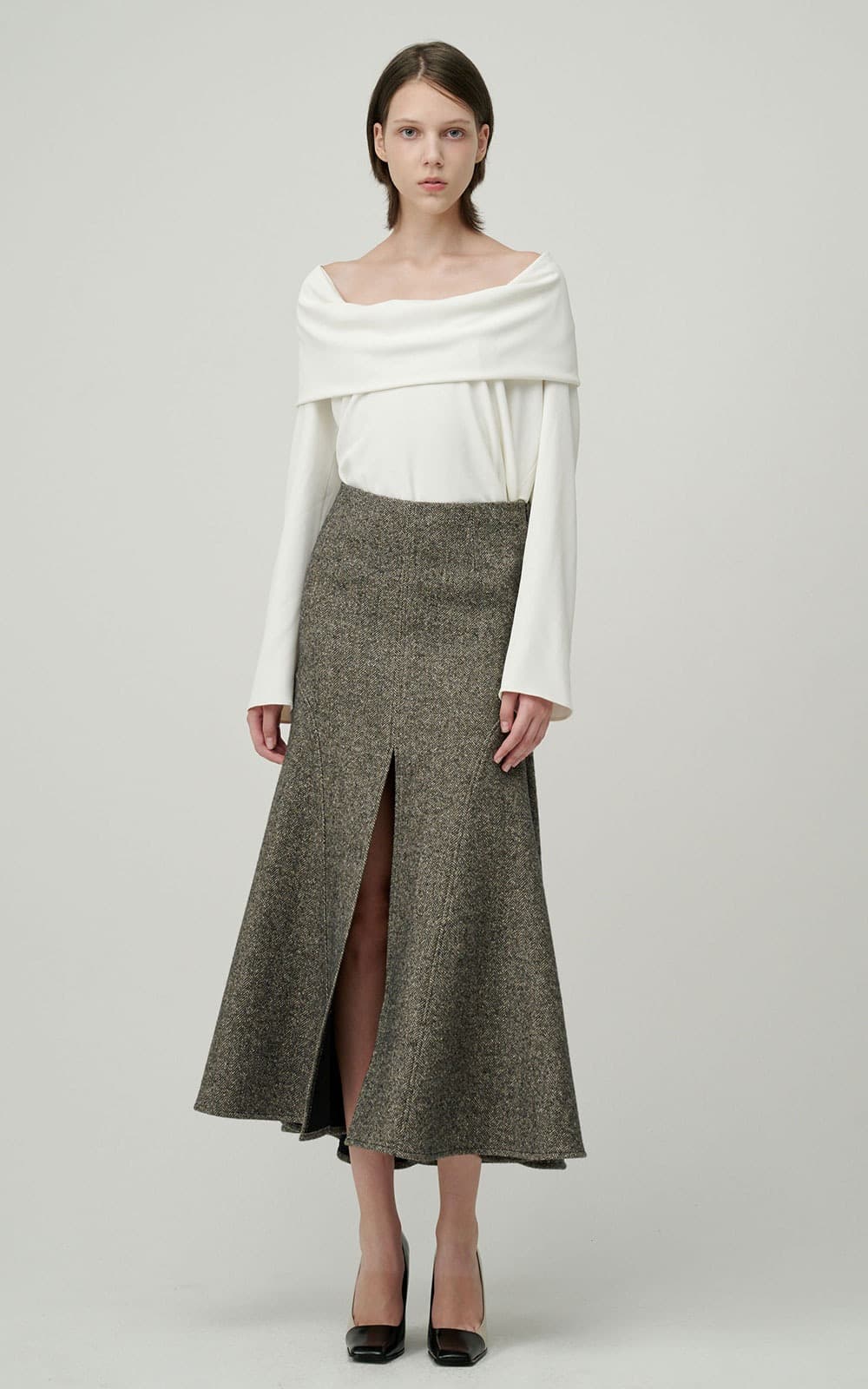 Aveline Skirt (Dark Grey) — vue 1