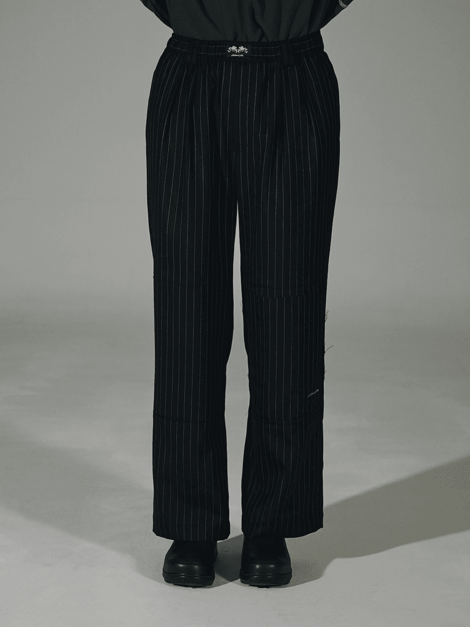 Striped Wool Trouser (Black) — vue 4