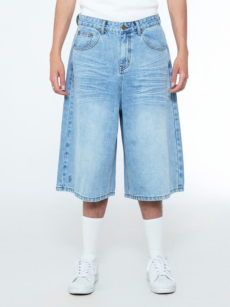 Snake Bermuda Denim Pants Light Blue — vue 2