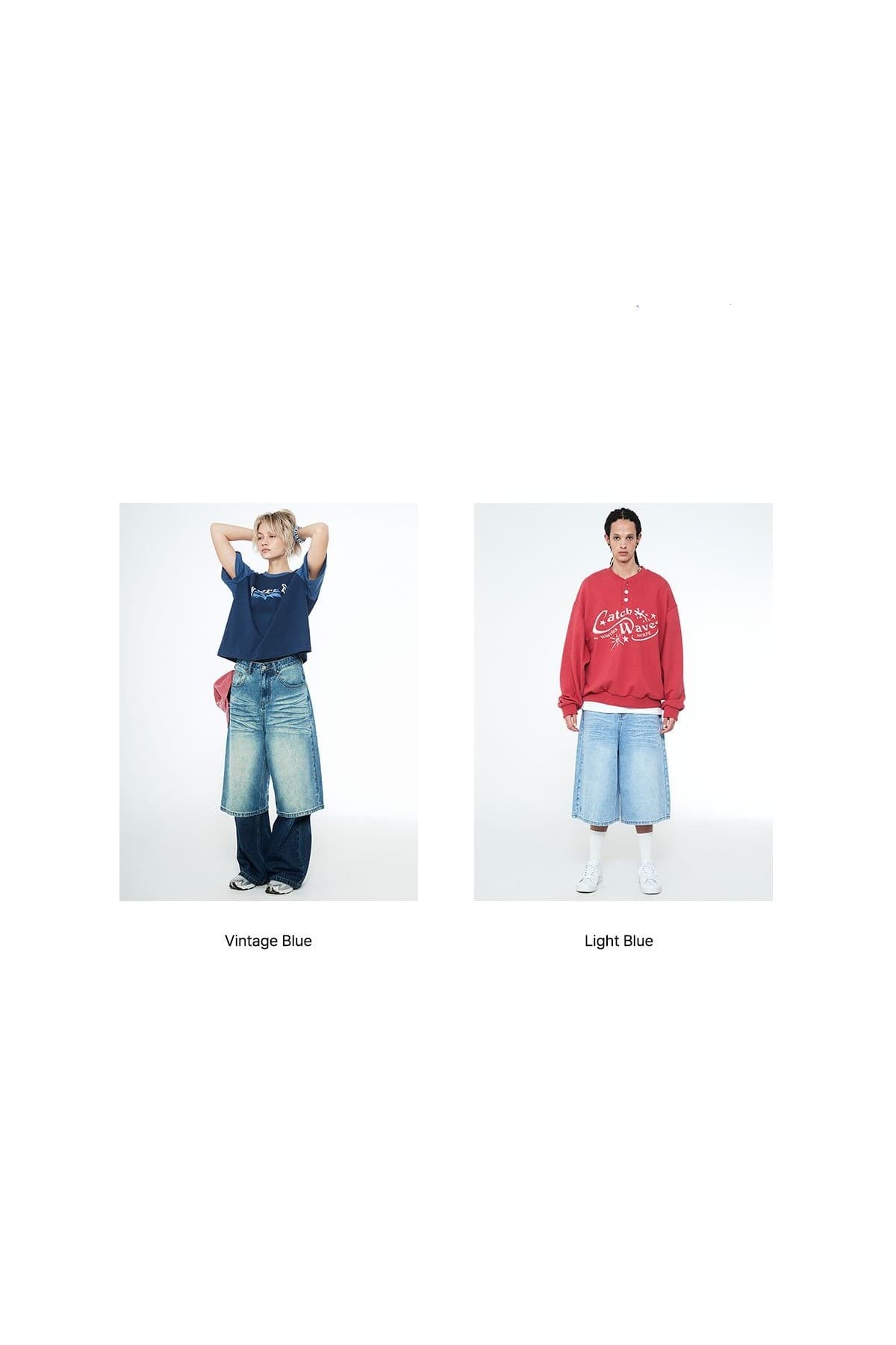 Snake Bermuda Denim Pants Light Blue — vue 4