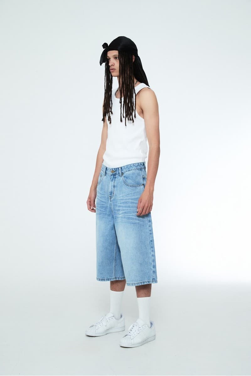 Snake Bermuda Denim Pants Light Blue — vue 6