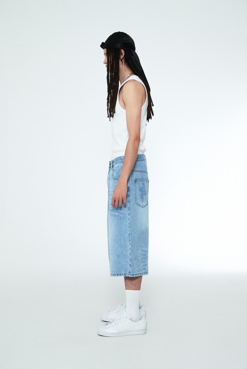 Snake Bermuda Denim Pants Light Blue — vue 7
