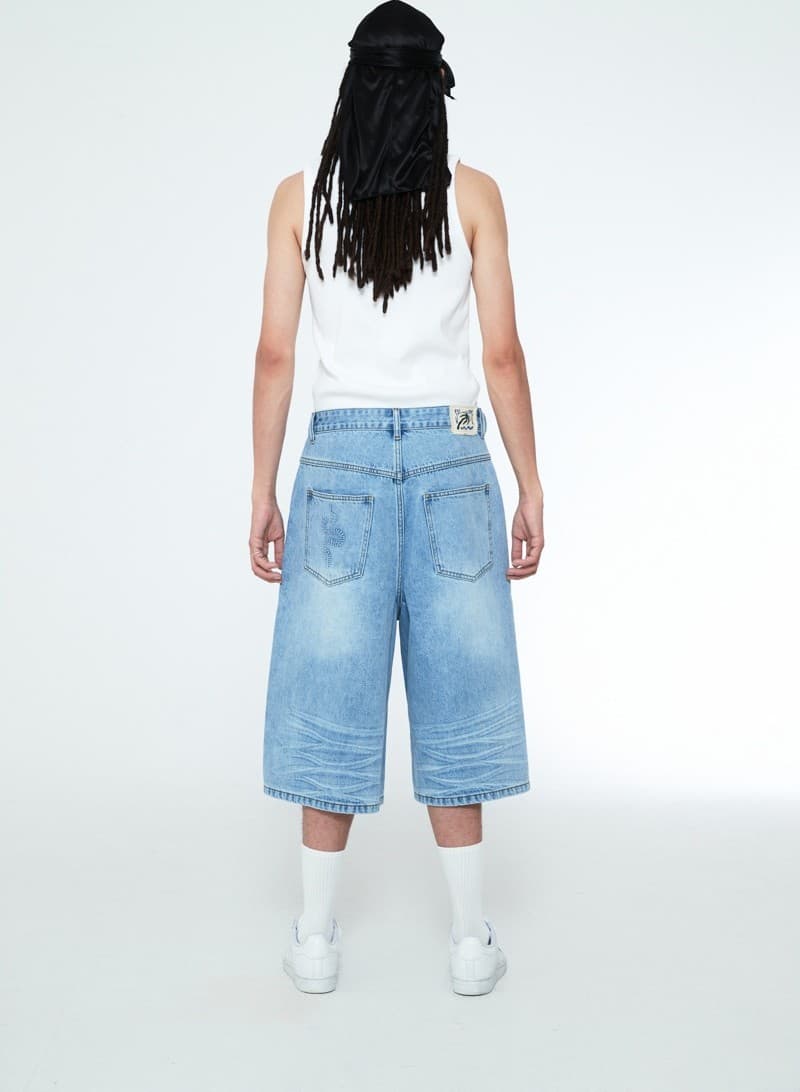Snake Bermuda Denim Pants Light Blue — vue 8