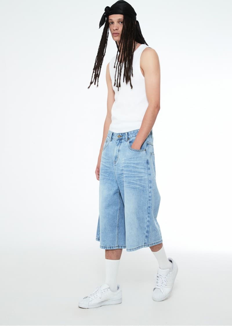 Snake Bermuda Denim Pants Light Blue — vue 9