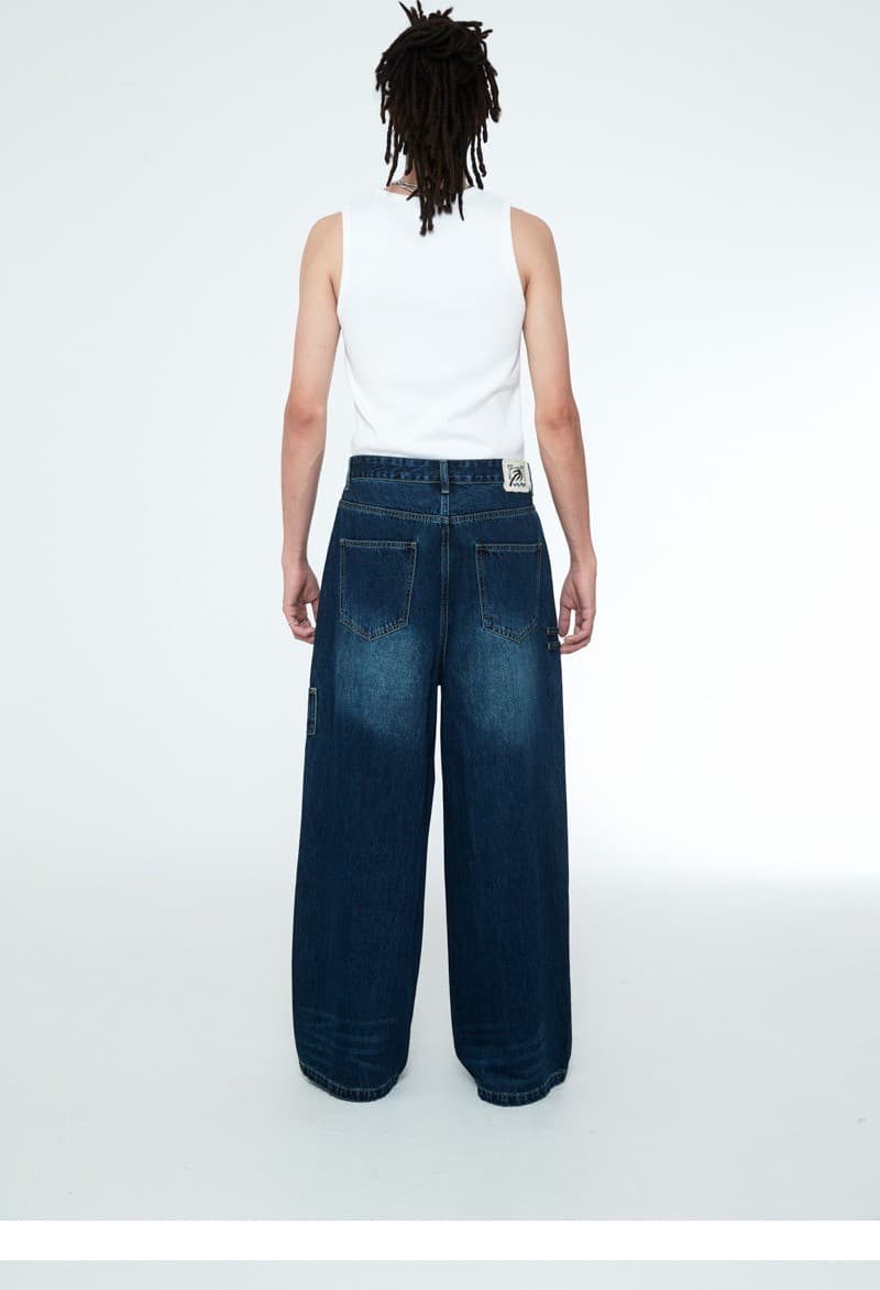 Daily Boy Wide Denim Pants Ocean Blue — vue 8