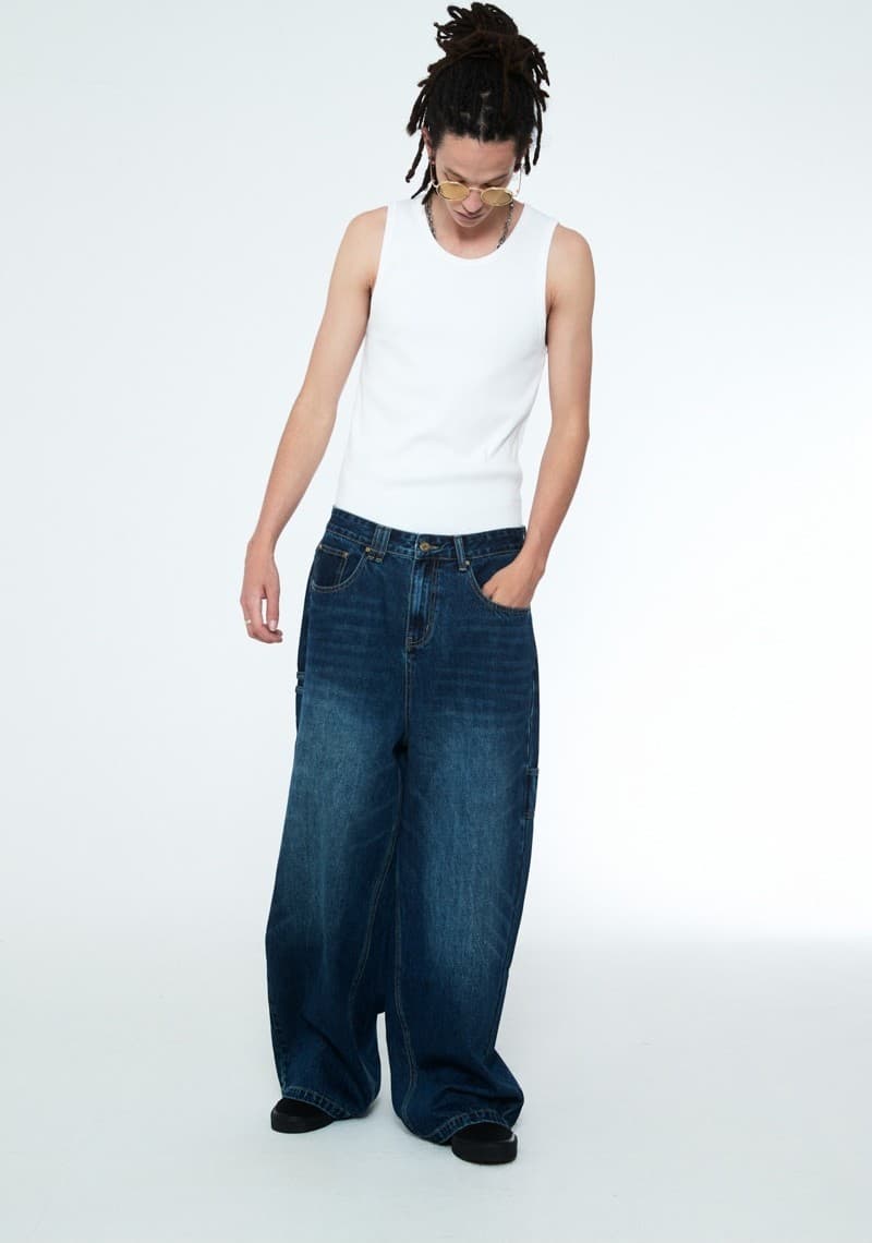 Daily Boy Wide Denim Pants Ocean Blue — vue 9
