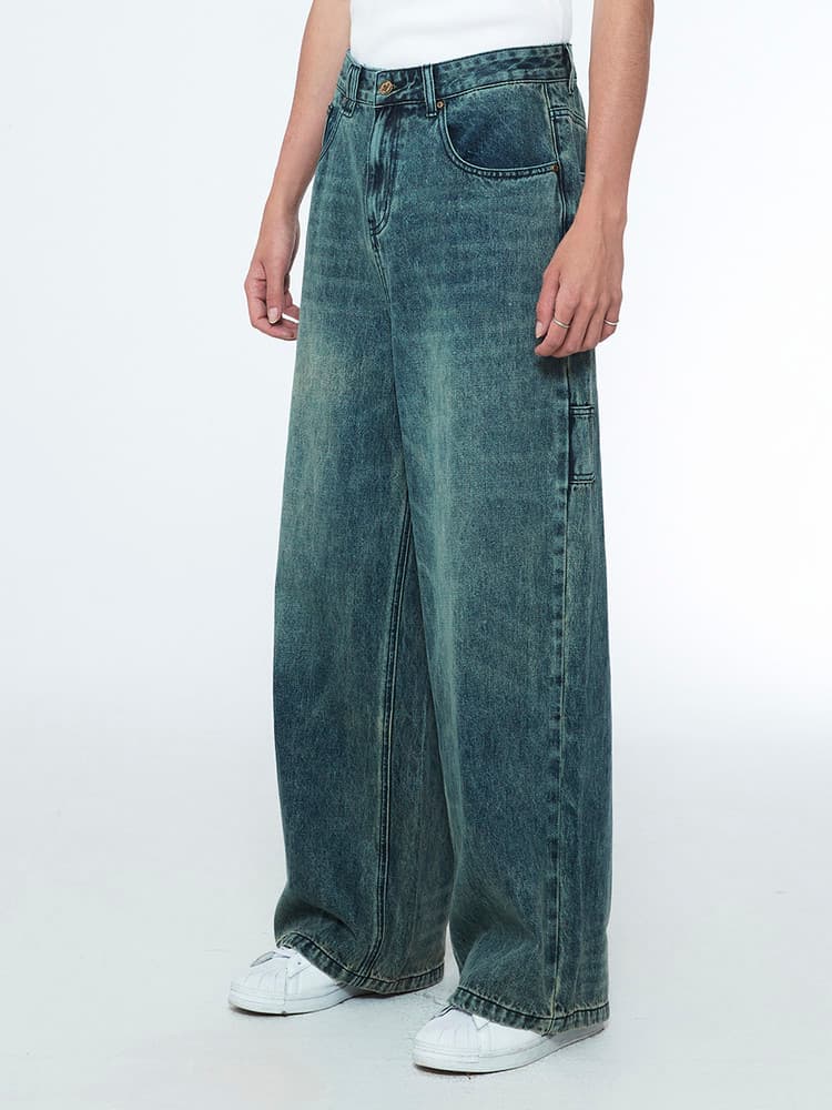 Daily Boy Wide Denim Pants Turquoise — vue 2