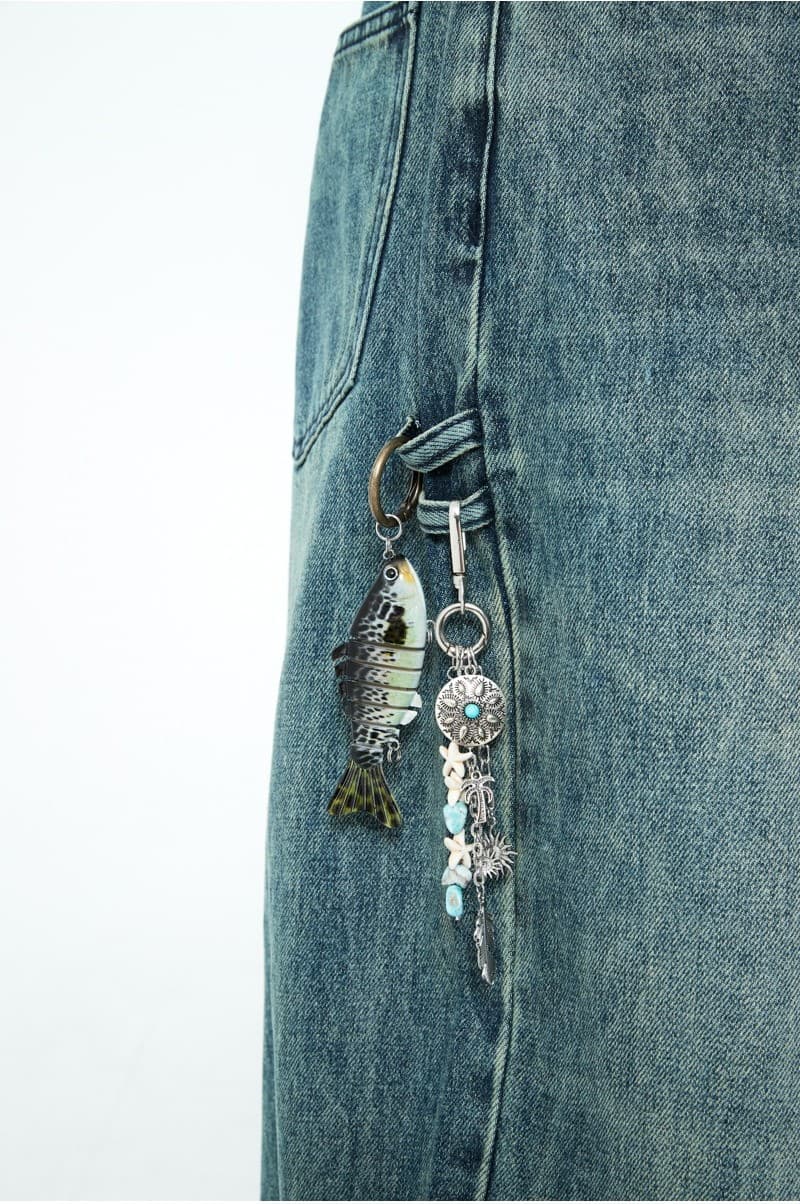 Daily Boy Wide Denim Pants Turquoise — vue 5