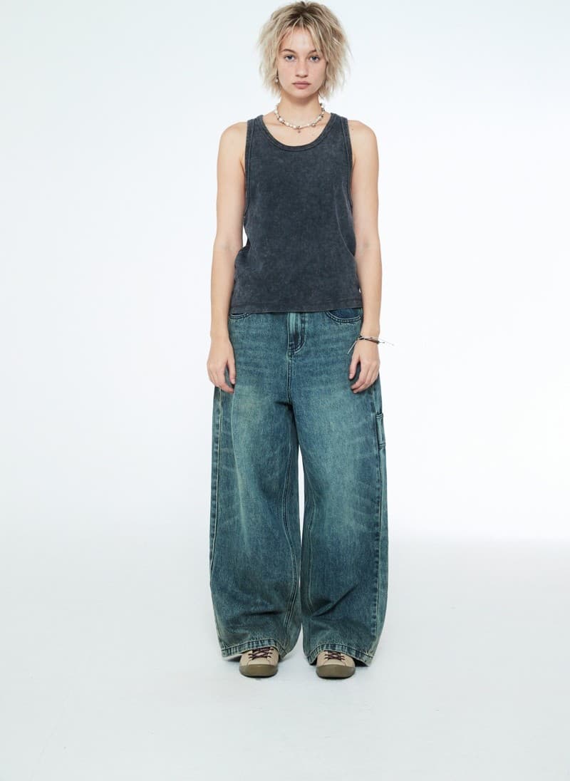 Daily Boy Wide Denim Pants Turquoise — vue 9