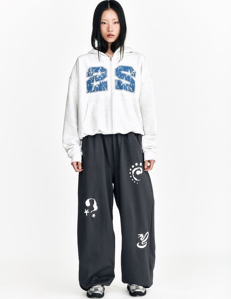 22 Hoodie Zip Up Melange White — vue 7