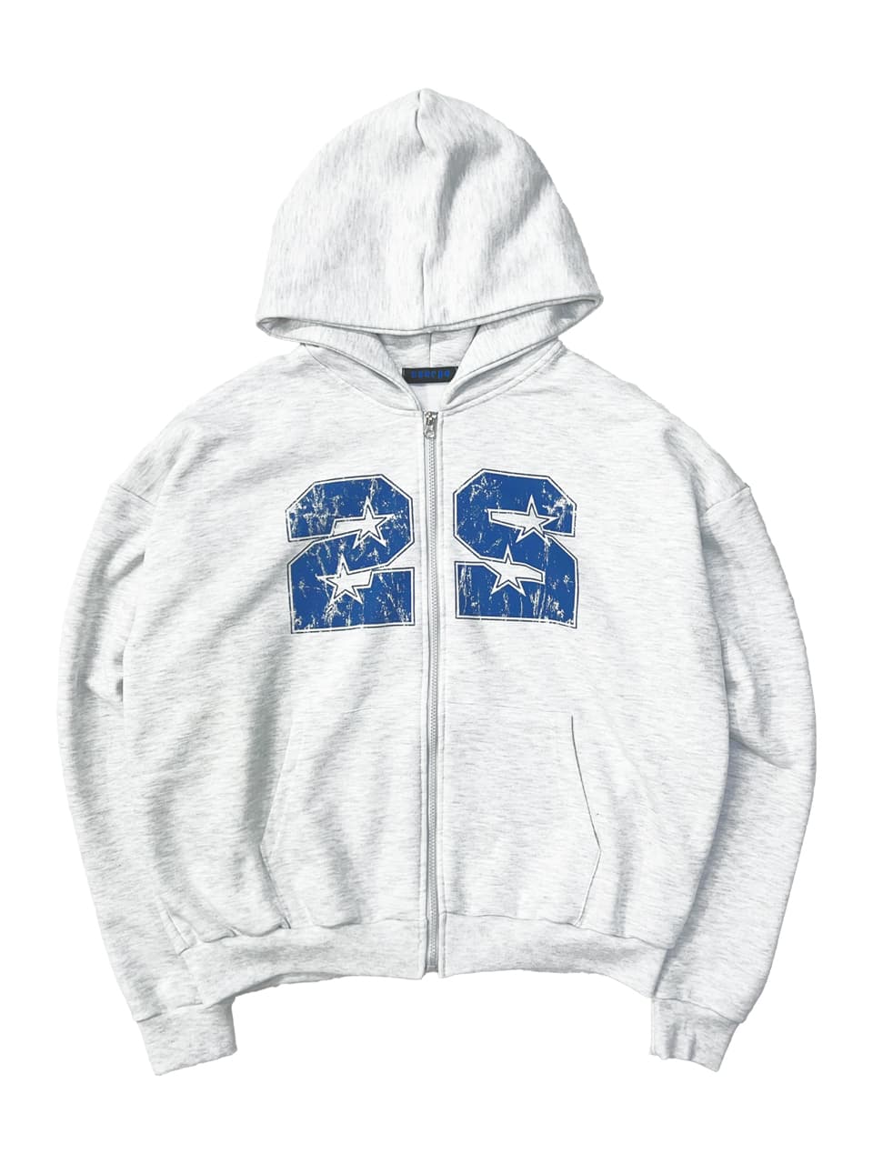22 Hoodie Zip Up Melange White