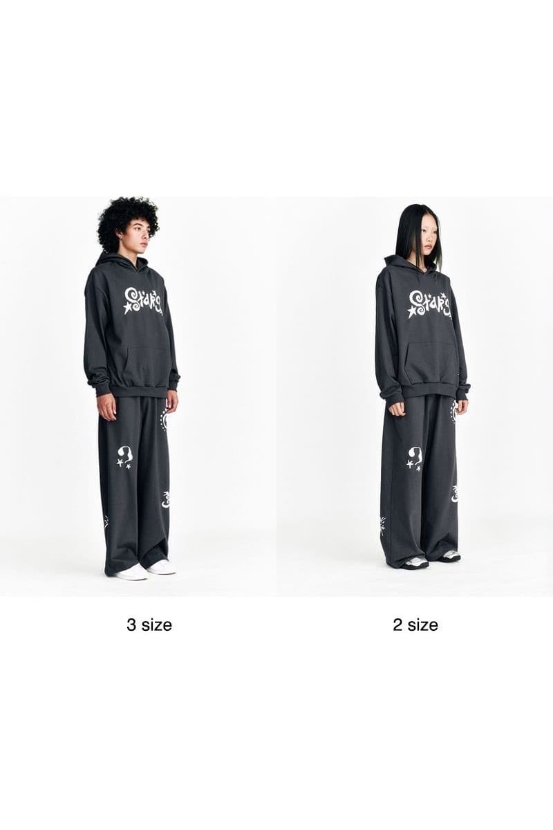 Star Embossed Hoodie Charcoal — vue 5