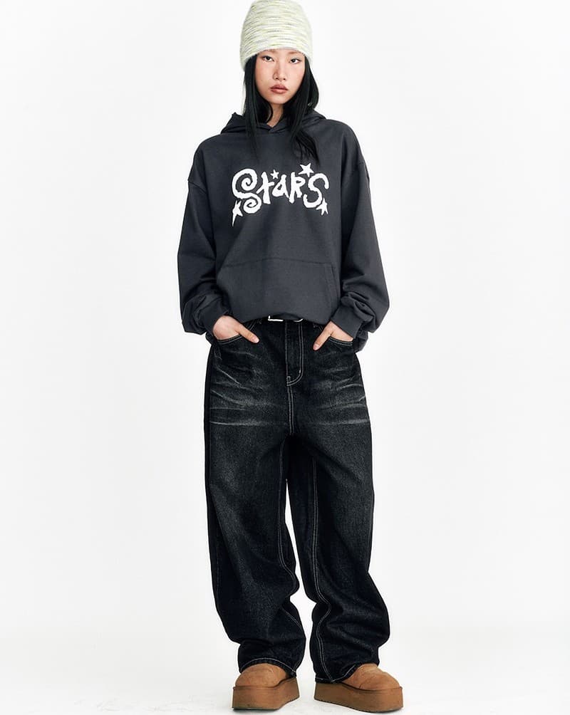 Night Rider Curved Denim Pants Black — vue 6