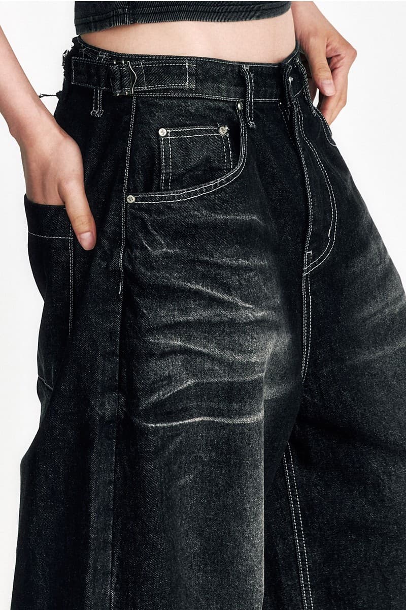 Night Rider Curved Denim Pants Black — vue 10