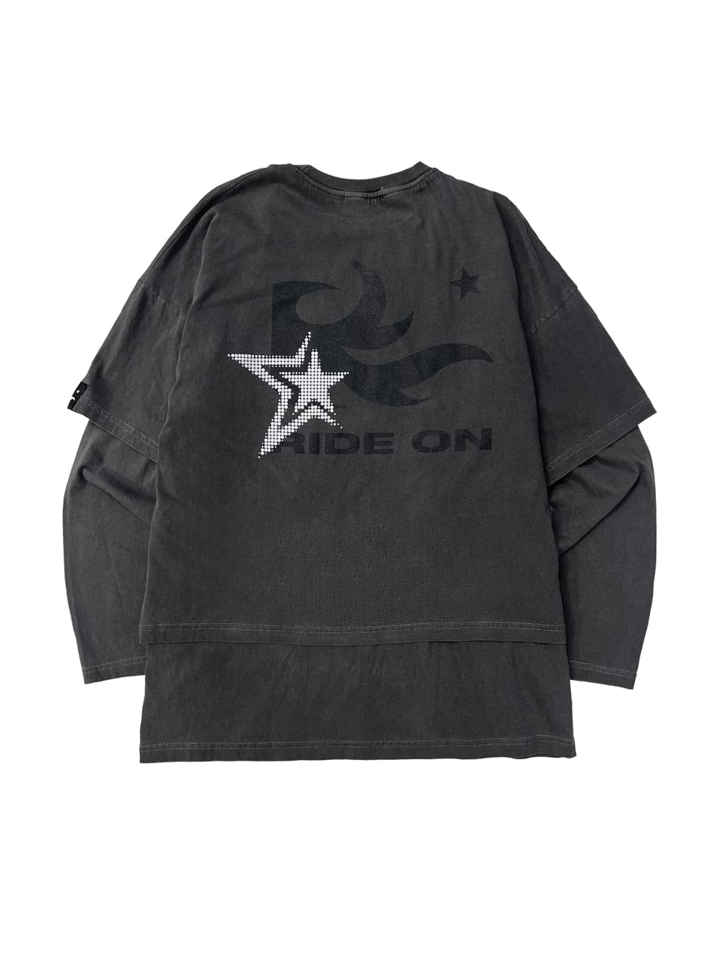 Flame Star Layered Long Sleeve T Pigment Charcoal