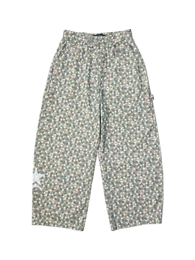 Star Camouflage Cotton Pants Beige — vue 1