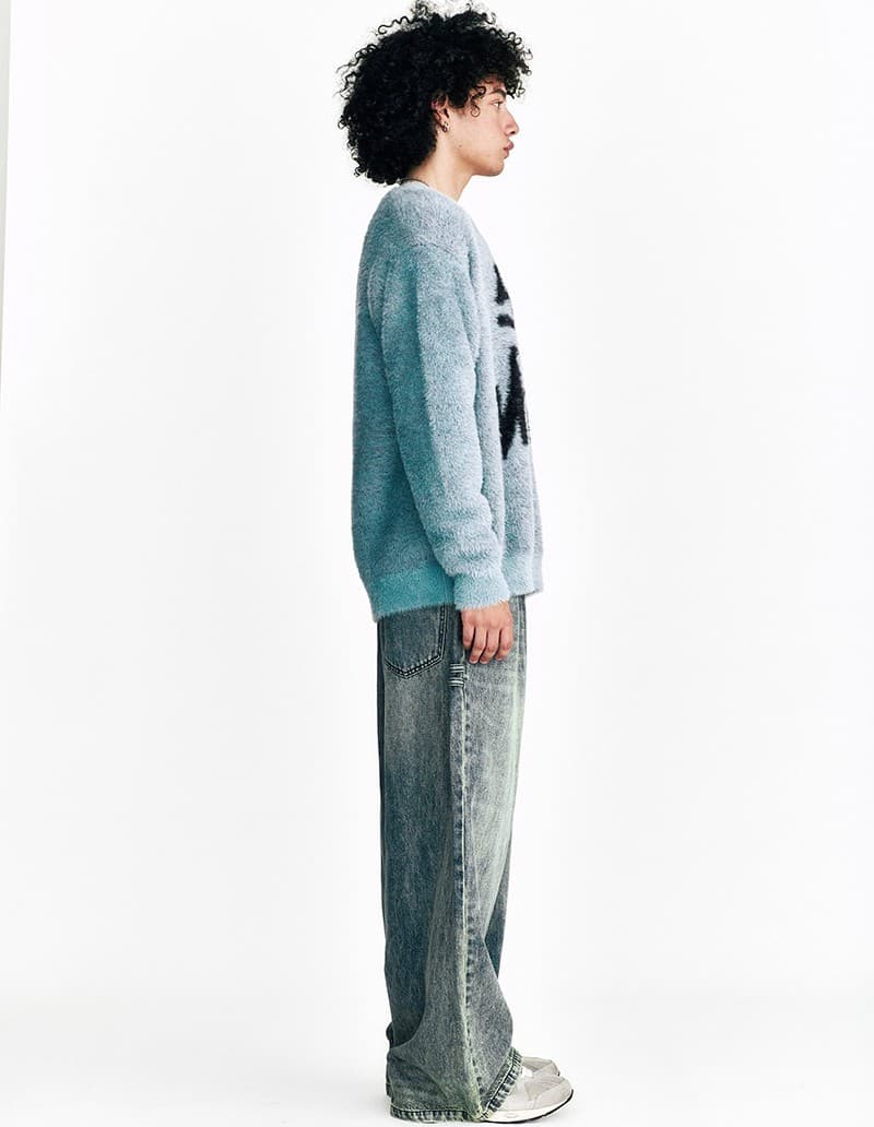 So What Hairy Knit Sweater Turquoise — vue 8
