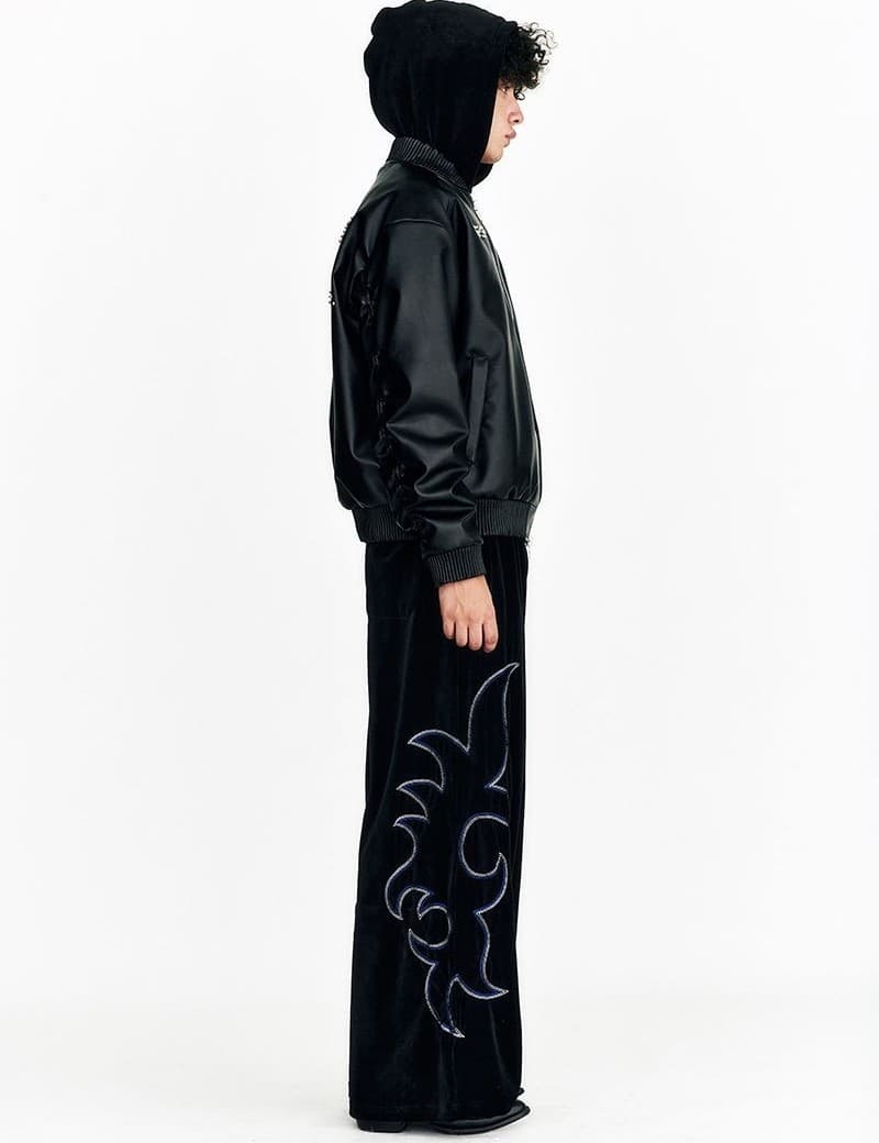 Flame Stars Stud Bomber Vegan Leather Jacket — vue 6