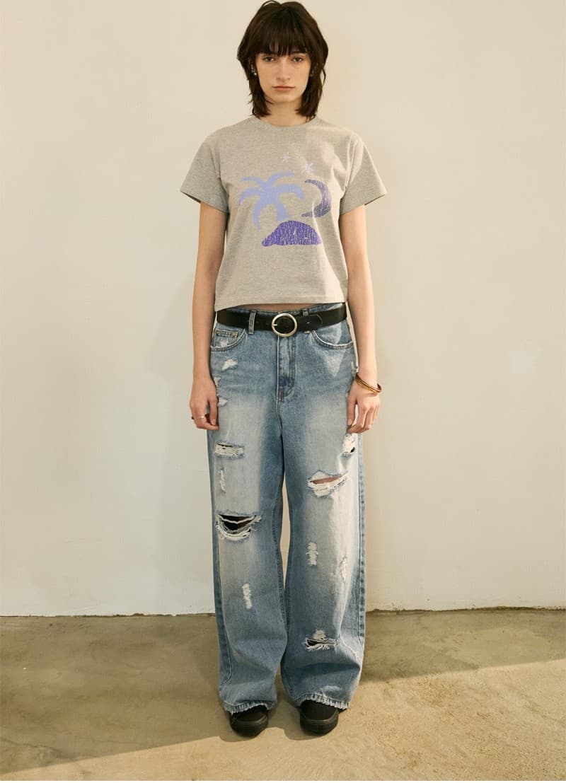 Tropical Half Sleeve T Melange Grey — vue 8