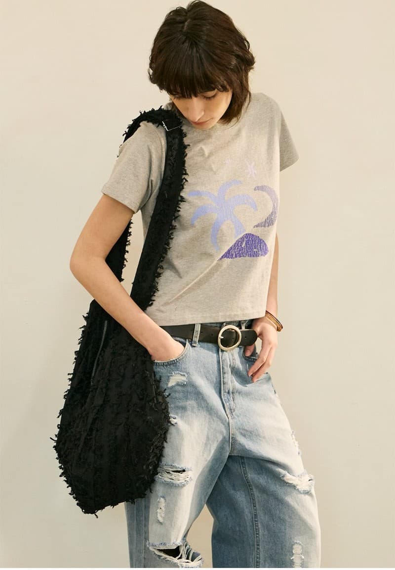 Tropical Half Sleeve T Melange Grey — vue 10