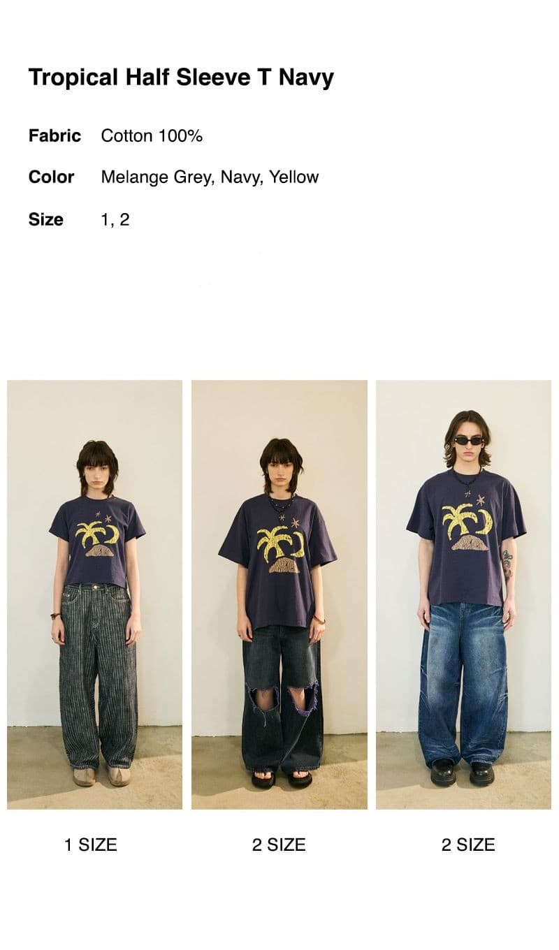 Tropical Half Sleeve T Navy — vue 4