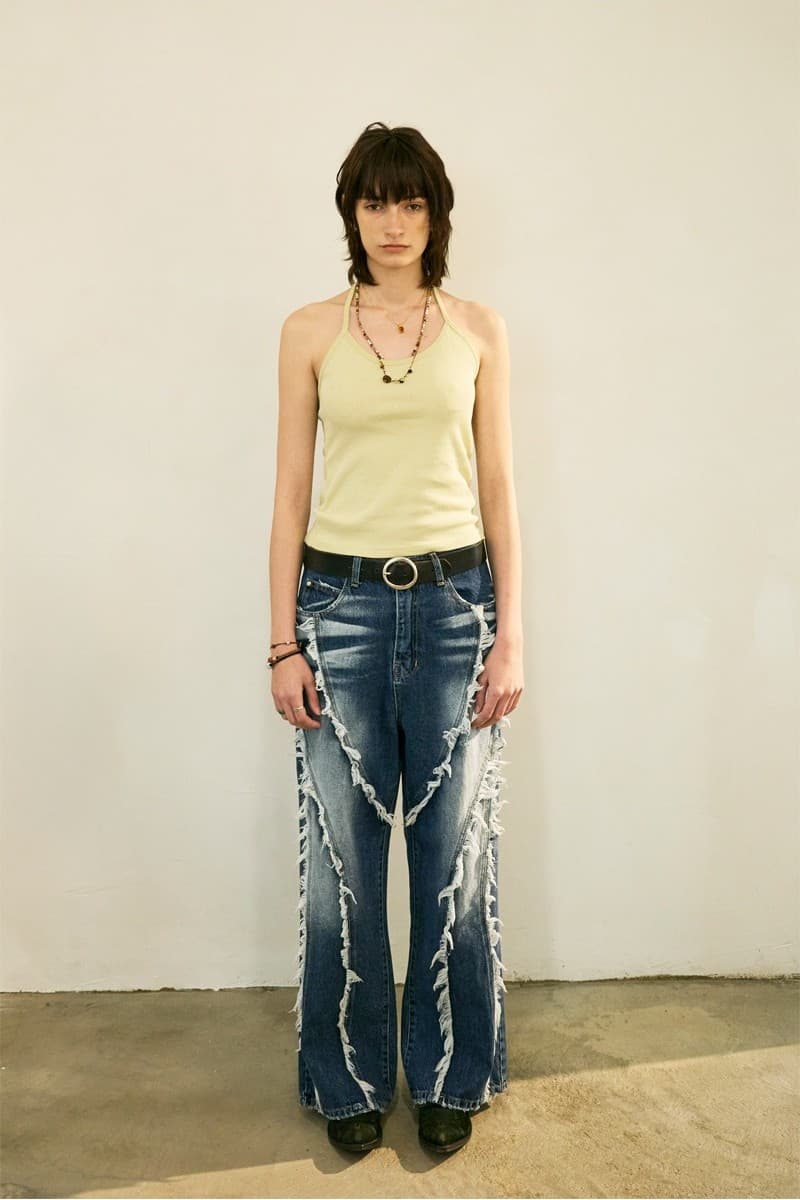 Tassel Boots Cut Denim Pants Blue — vue 6