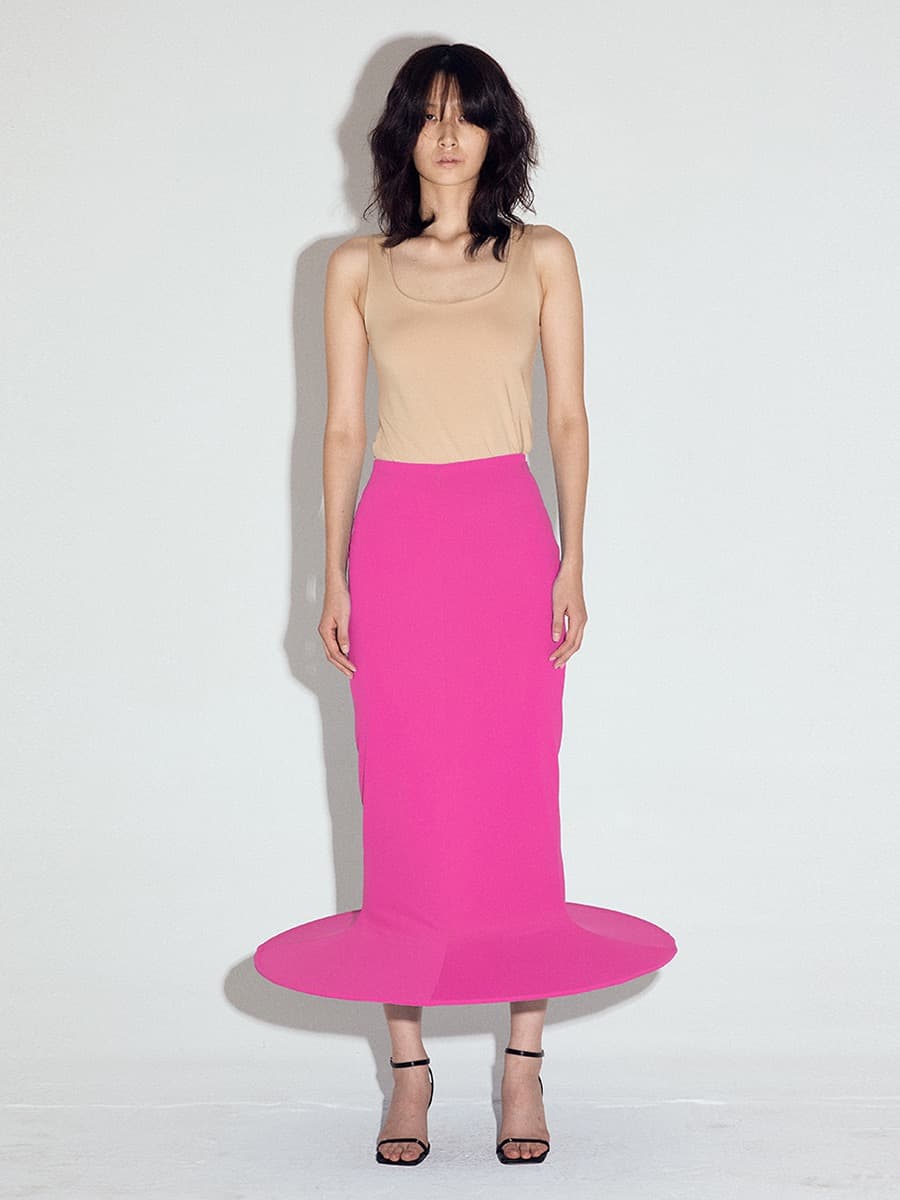 Pop-up Cylinder Skirt in Fuscia