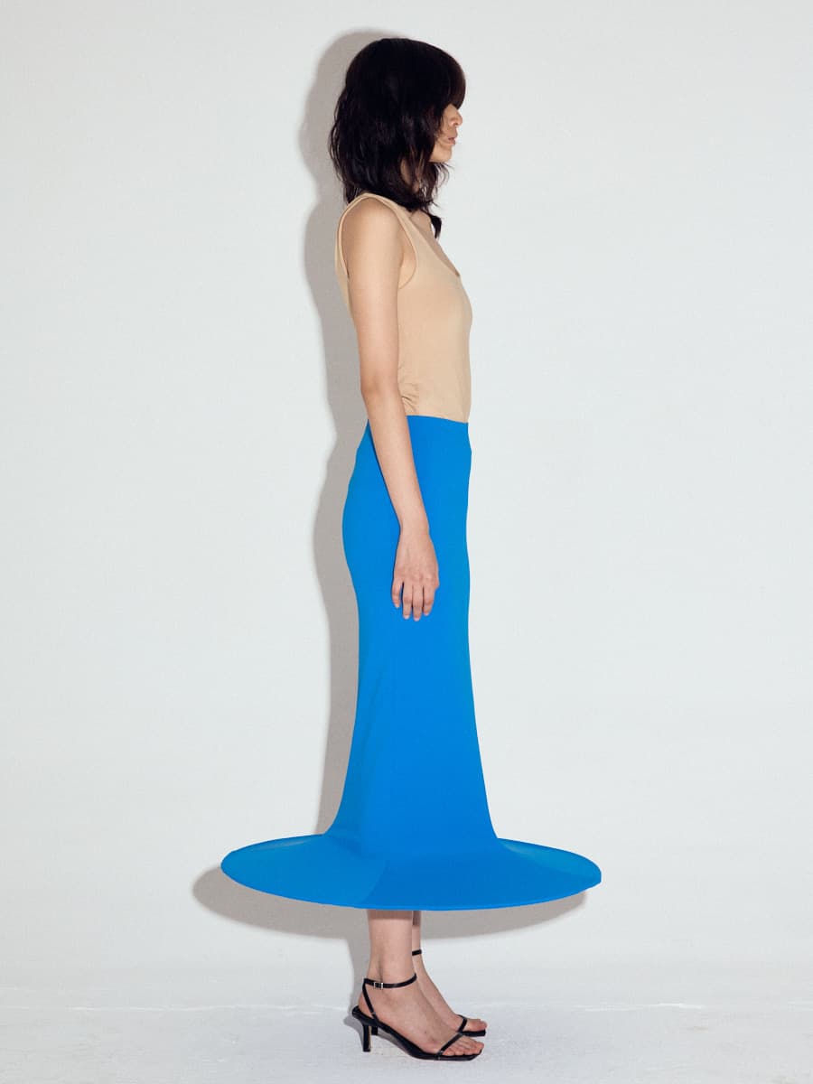 Pop-up Cylinder Skirt in Turquoise — vue 7