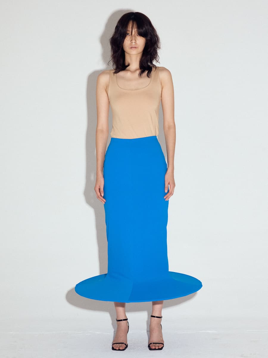 Pop-up Cylinder Skirt in Turquoise
