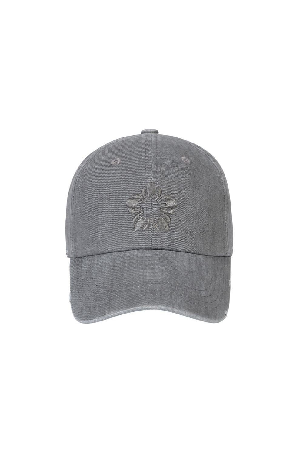 MUGUNG Embroidery Pigment Ball Cap (Gray) — vue 4