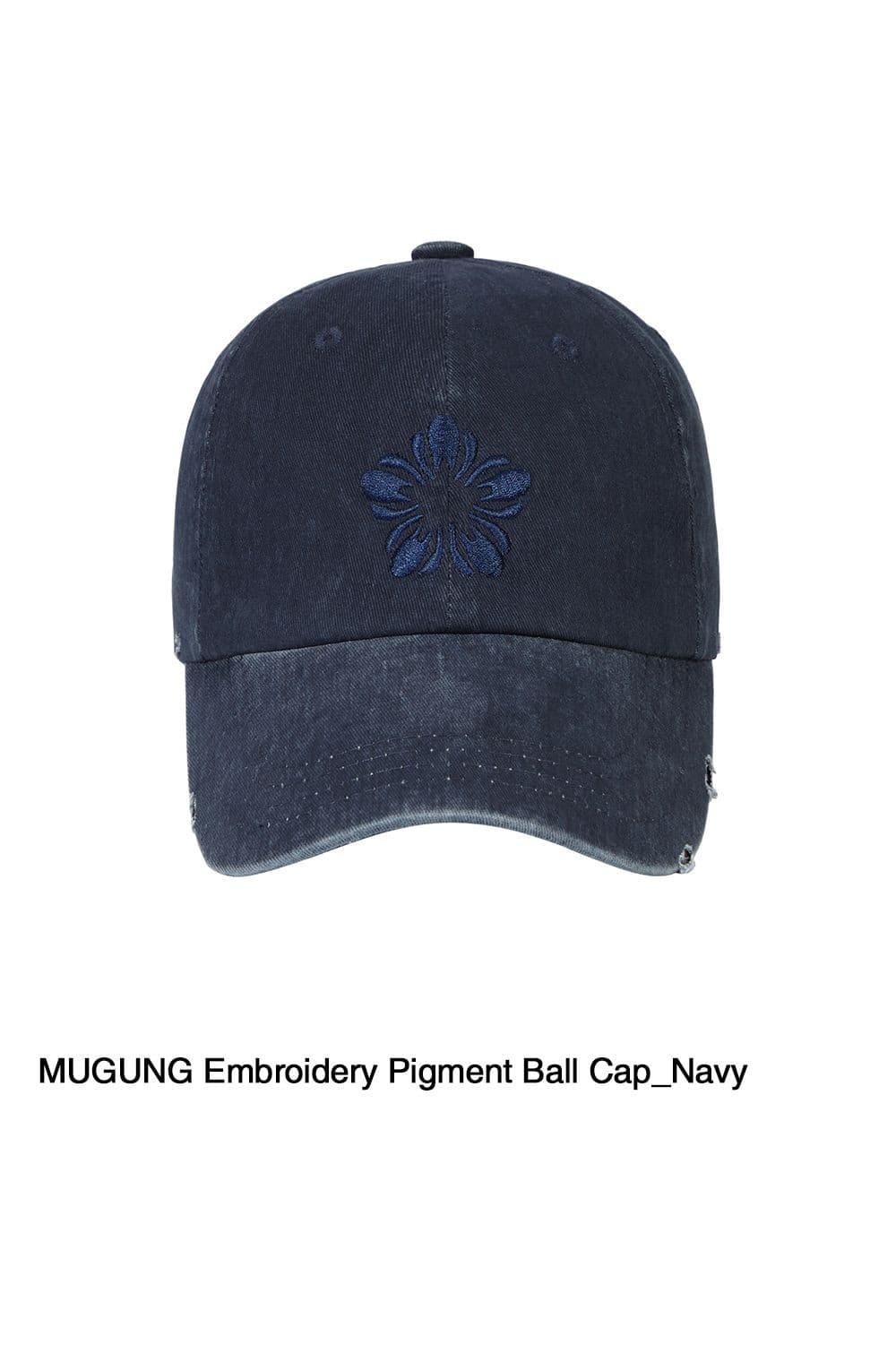 MUGUNG Embroidery Pigment Ball Cap (Navy) — vue 2