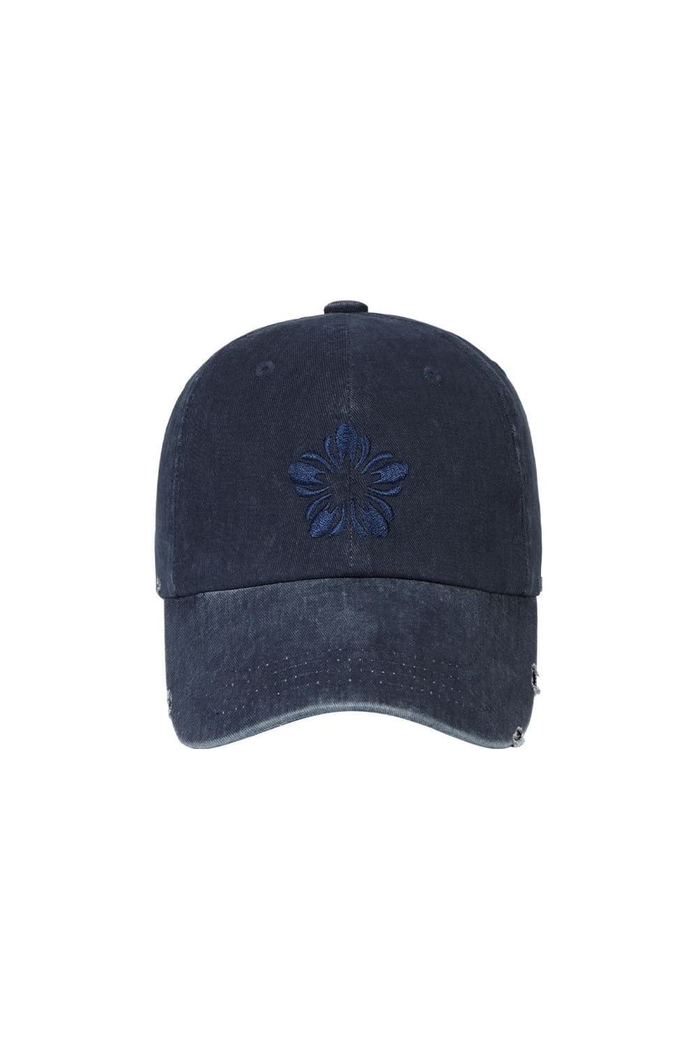 MUGUNG Embroidery Pigment Ball Cap (Navy) — vue 4