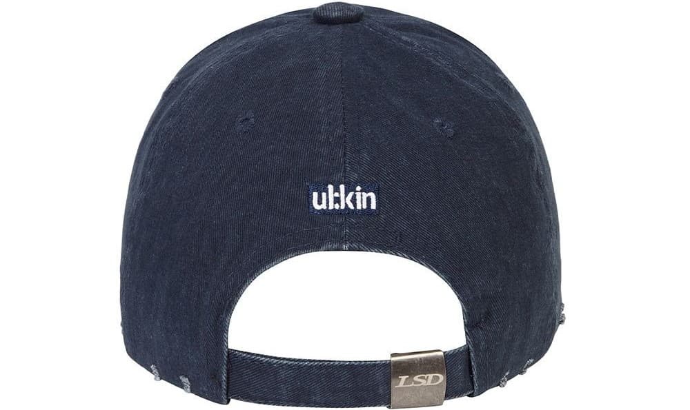 MUGUNG Embroidery Pigment Ball Cap (Navy) — vue 6