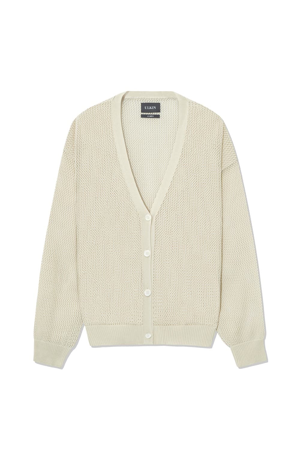 Crochet V-neck Knit Cardigan (Beige)