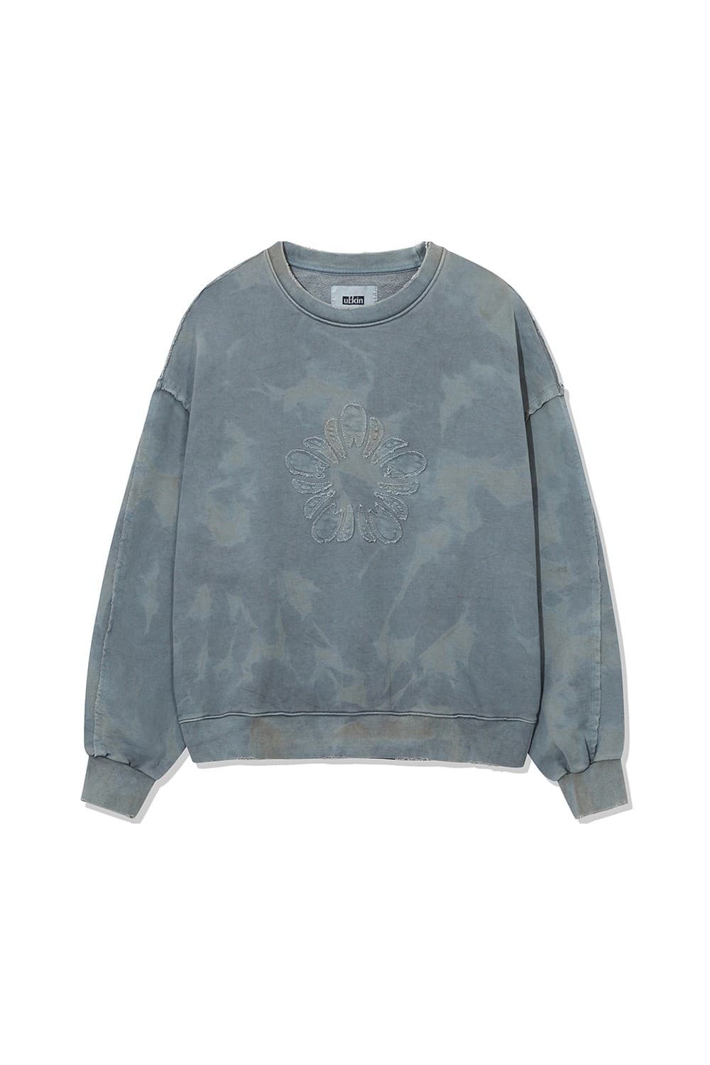 Batch No.2 Traditional-Dyed MUGUNG Applique Sweatshirt (Deep Blue) — vue 3