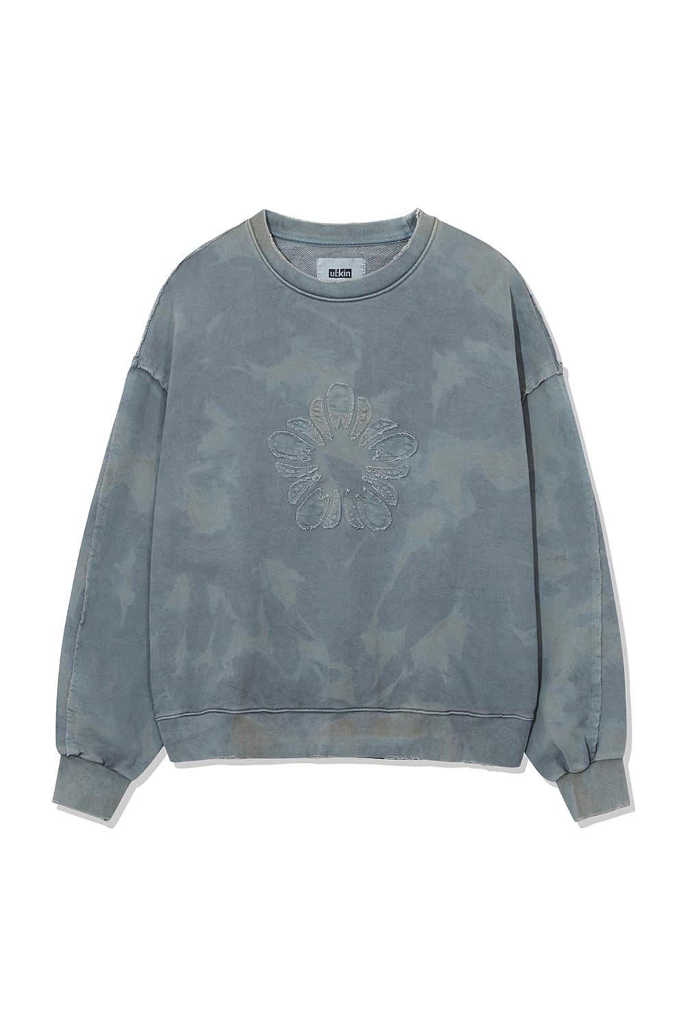 Batch No.2 Traditional-Dyed MUGUNG Applique Sweatshirt (Deep Blue) — vue 1