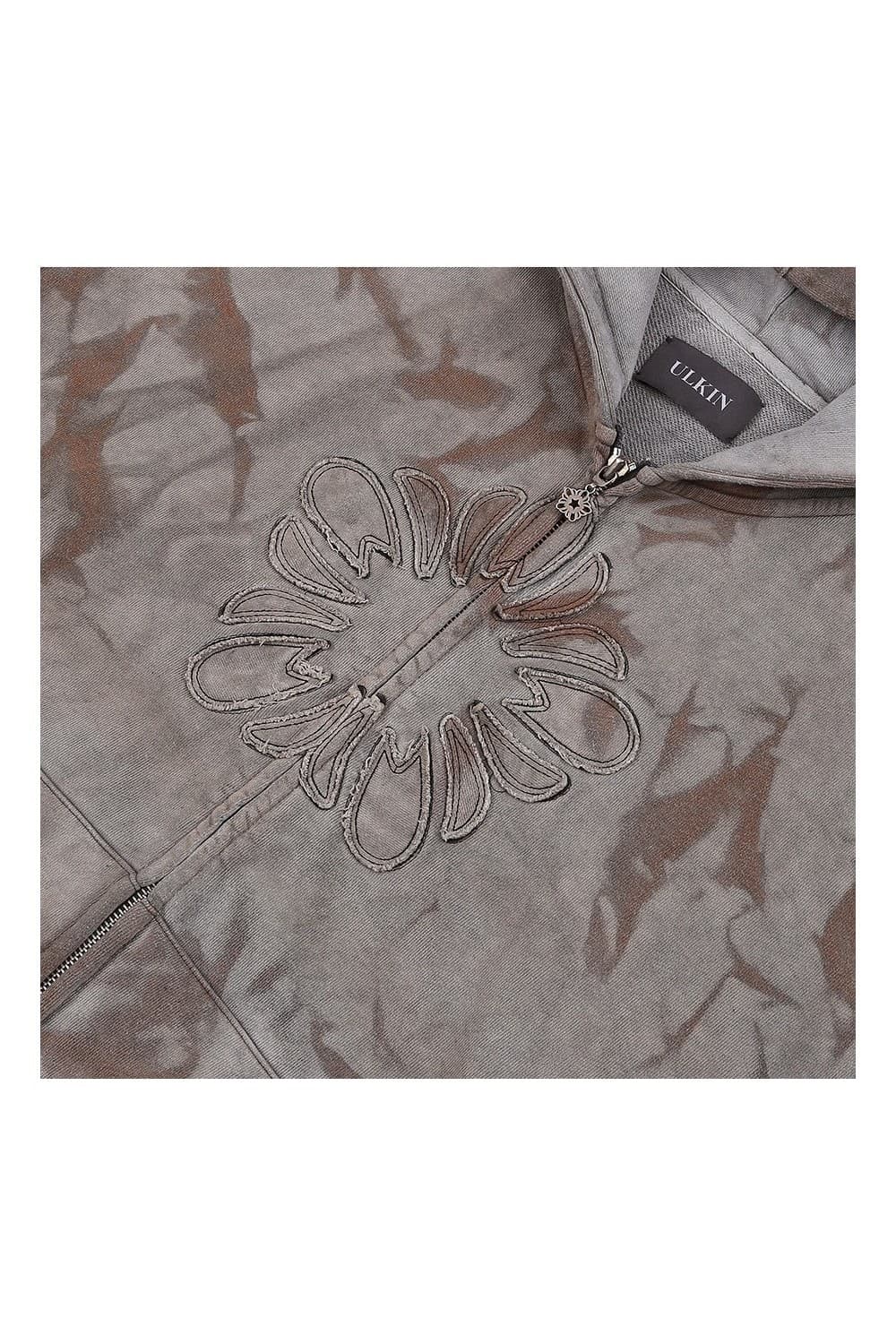 Batch No.3 Traditional-Dyed MUGUNG Zip-up Hoodie (Gray) — vue 5
