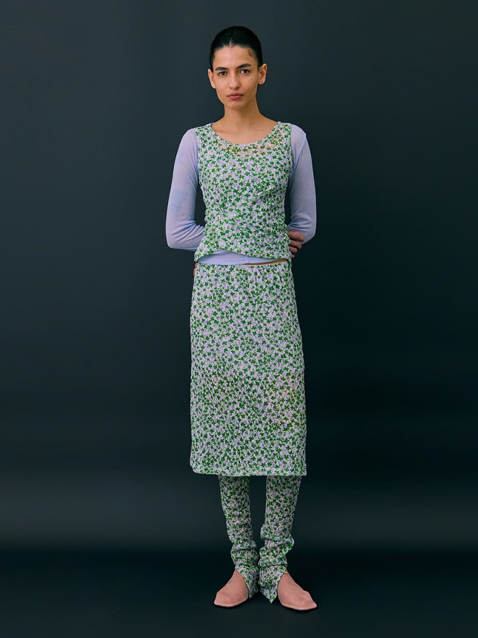 Floral Skirt — Green — vue 1