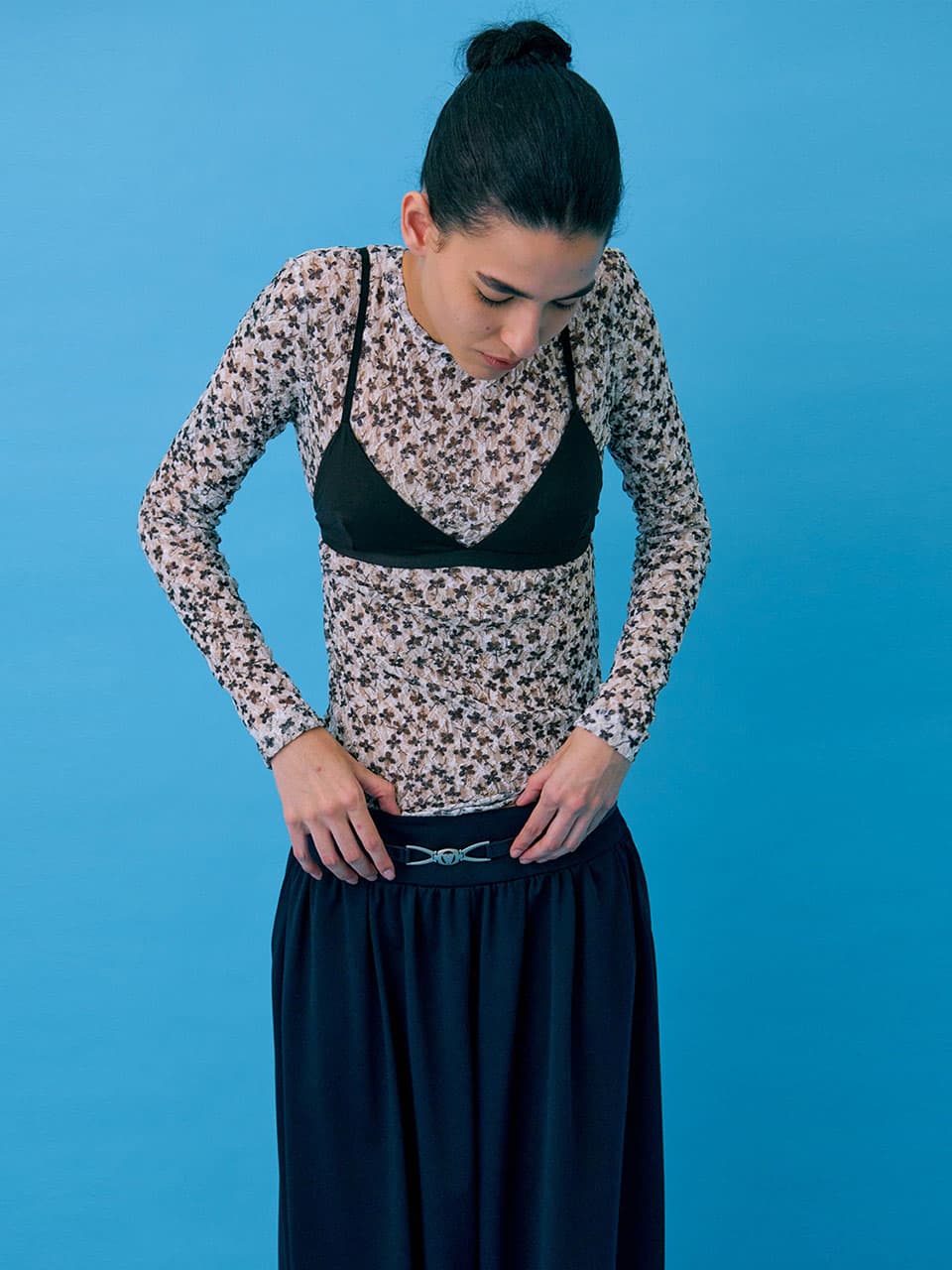 Crinkle T-Shirt — Beige — vue 1